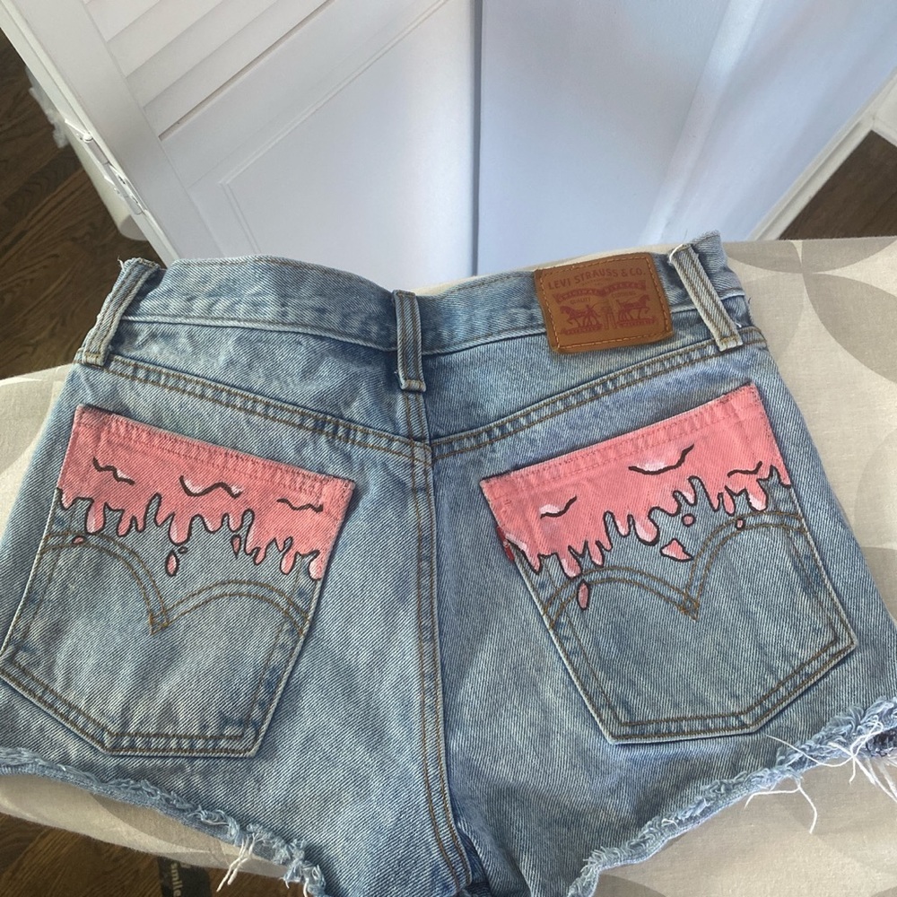 Hand painted Levi’s shorts